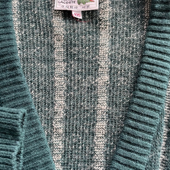 Lacoste Chemise Vintage Mens Wool Cardigan - Picture 6 of 9